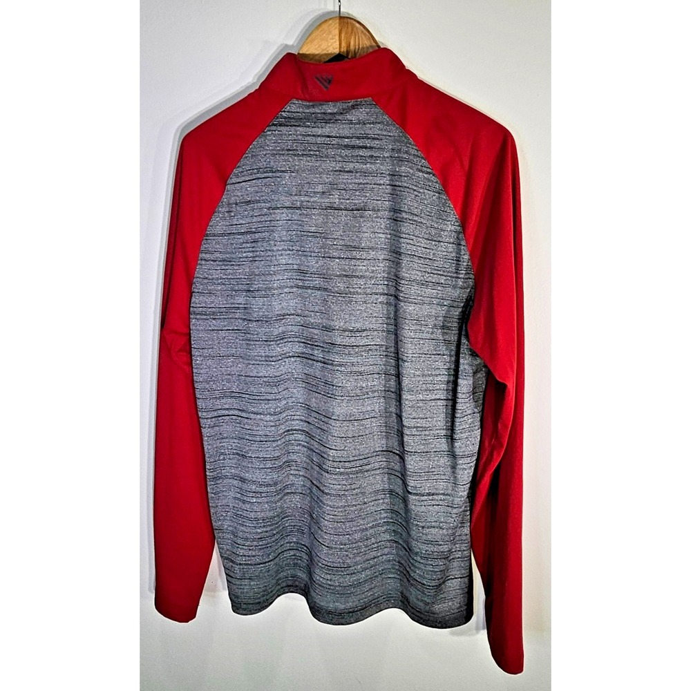 Level Wear IU Hoosiers 3/4 Zip Gray & Red Longsleeve Pullover Men's Medium - Picture 3 of 11